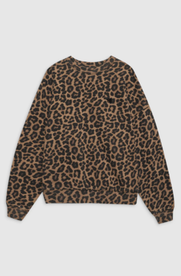 Sudadera Miles de Anine Bing en leopardo negro y marrón